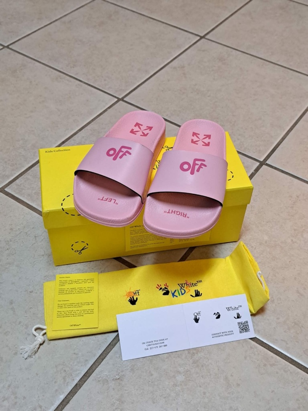 Off-White Kids Slides "OFF" - Kids Toddler USA size 13C (Italian Kids sz 31)